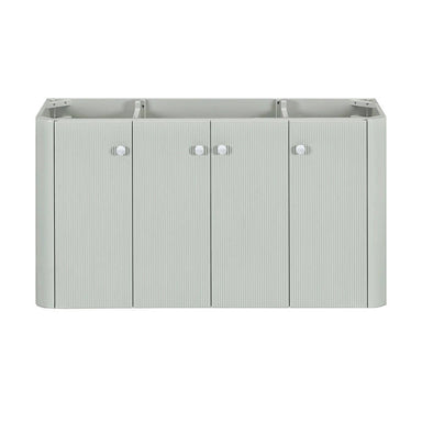 Haley 48 inch Single Sink Bathroom Vanity with Dual Mount Option Soft Sage Cabinet Only Floating Front View