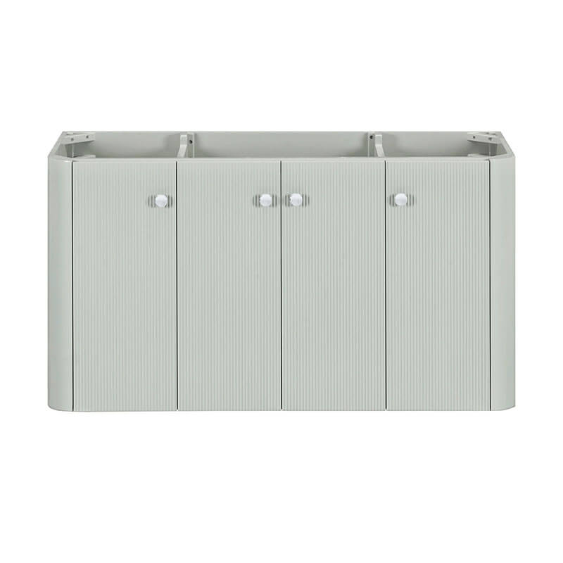 Haley 48 inch Single Sink Bathroom Vanity with Dual Mount Option Soft Sage Cabinet Only Floating Front View
