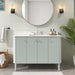 Haley 48 inch Single Sink Bathroom Vanity with Dual Mount Option Soft Sage in Calacatta Quartz Front View