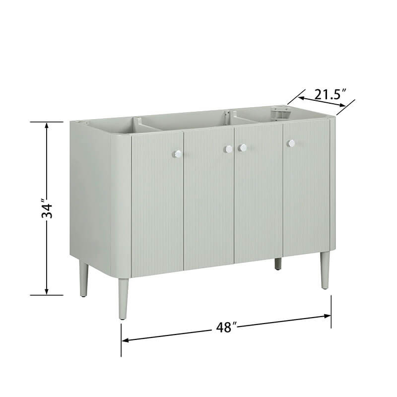 Haley 48 Single Sink Bathroom Vanity with Dual Mount Option Soft Sage Cabinet Only Frestanding Dimension