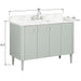 Haley 48 Single Sink Bathroom Vanity with Dual Mount Option Soft Sage in Calacatta Quartz Freestanding Dimension