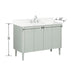 Haley 48 Single Sink Bathroom Vanity with Dual Mount Option Soft Sage in White Engineered Stone Freestanding Dimension