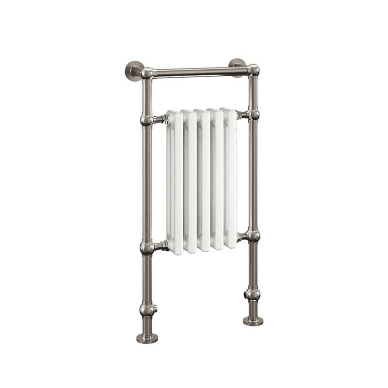 Harley 18.5 X 37 Towel Warmer Brushed Nickel Corner View
