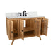 Harper 48 inch Single Sink Teak Bathroom Vanity Natural Teak in Carrara White Marble Corner View