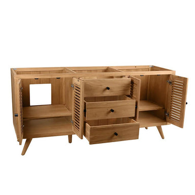 Harper 72 Double Sink Teak Bathroom Vanity Natural Teak Cabinet Only Corner View