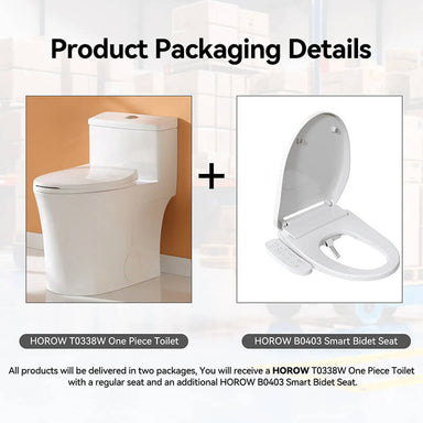 HOROW HR-BT0338W One Piece Bidet Toilet Combo Details