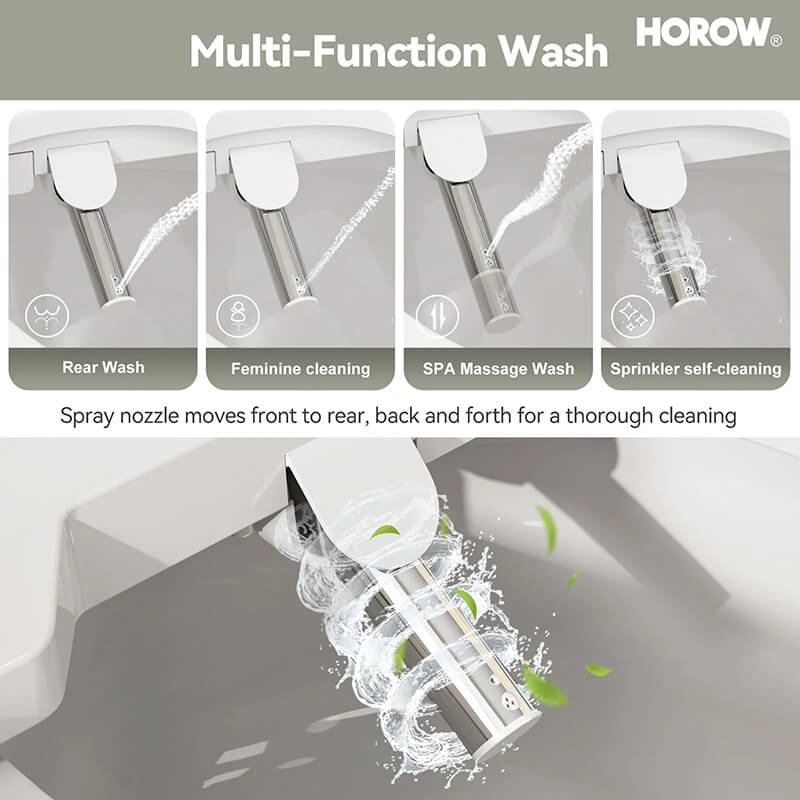 HOROW HR-BT0338W One Piece Bidet Toilet Combo With Multi Function Wash