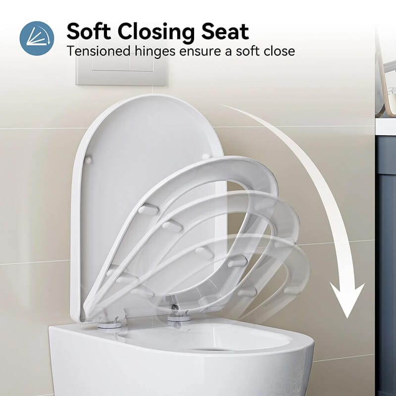 HOROW TG03W Wall Mounted Toilet Soft Closing Seat