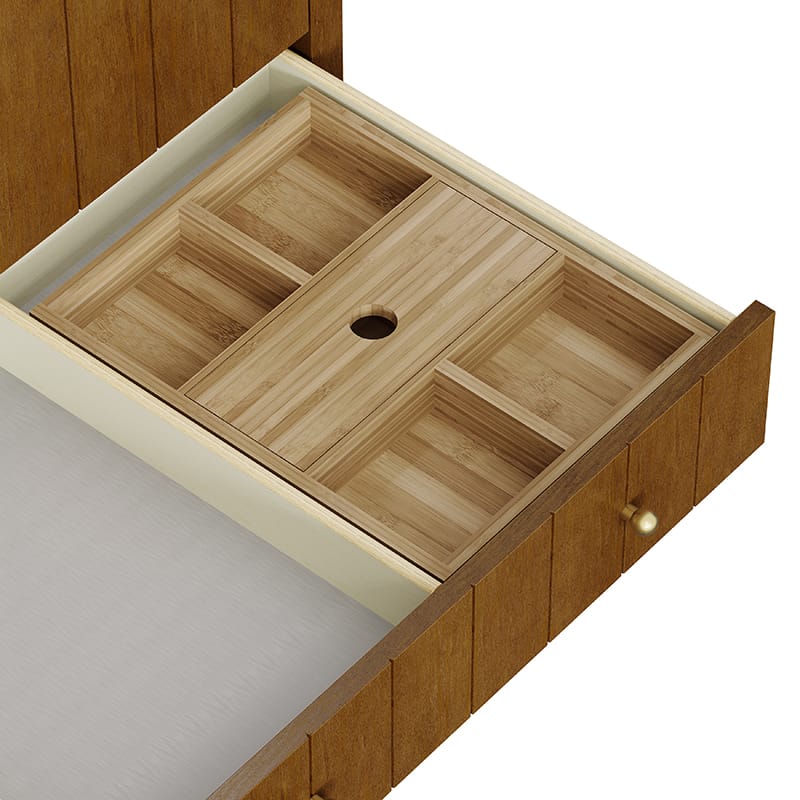 Hudson 30 Inch Single Vanity in Honey Oak With Removable Drawer Organizer