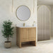 Hudson 30 Inch Single Vanity Natural Oak Corner View Bathroom Set Up