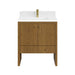 Hudson 30" Single Vanity in Honey Oak With Single Hole Faucet White Zeus Silestone Top Backsplash
