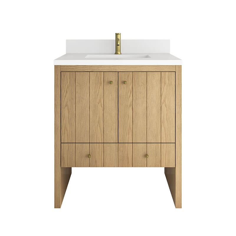 Hudson 30 Single Vanity Natural Oak Front View
