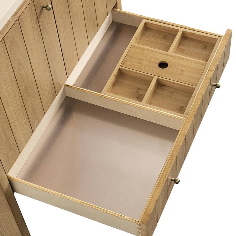 Hudson 36 Inch Single Vanity in Light Natural Oak Drawers