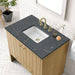 Hudson 36 Inch Single Vanity in Light Natural Oak With Parisien Bleu Top