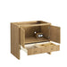 Hudson 36" Single Vanity in Light Natural Oak Corner View Open Drawers