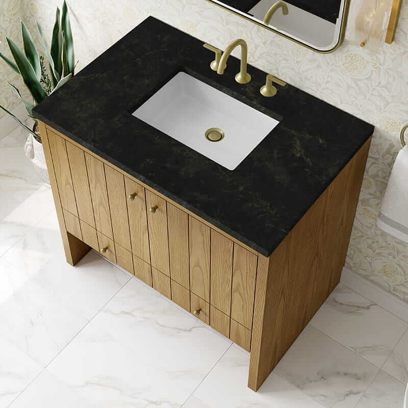 Hudson 36" Single Vanity in Light Natural Oak With Phantome Eclos Top