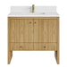 Hudson 36" Single Vanity in Light Natural Oak With Single Hole 3 Cm White Zeus Top Backsplash