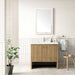 Hudson 36" Single Vanity in Light Natural Oak With Single Hole Faucet White Zeus Top Backsplash