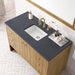 Hudson 48 Inch Single Vanity in Light Natural Oak With Charcoal Soapstone Top