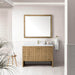 Hudson 48 Inch Single Vanity in Light Natural Oak With Single Hole Faucet White Zeus Top Backsplash