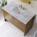 Hudson 48 Single Vanity Honey Oak in Carrara Marble Top