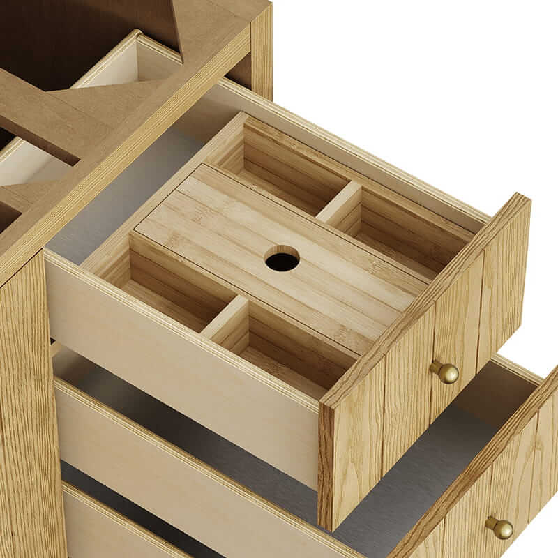 Hudson 48" Single Vanity in Light Natural Oak With One Removable Bamboo Drawer Organizer Tray
