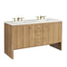 Hudson 60" Double Vanity Corner View With Faucet and Countertop