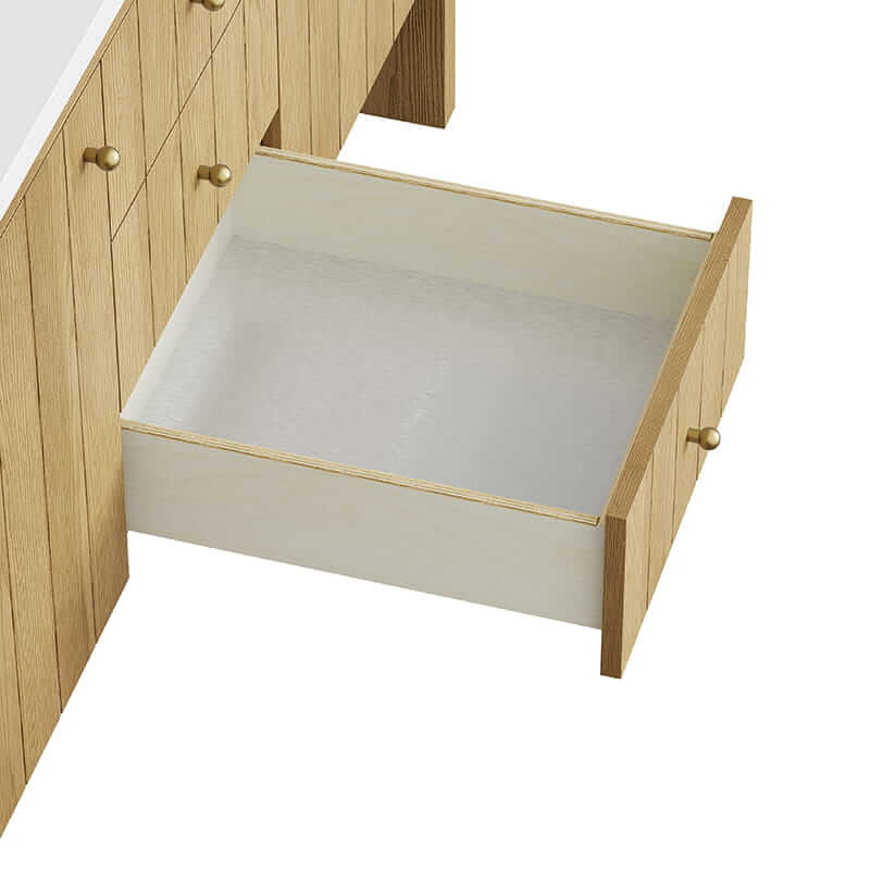 Hudson 60" Double Vanity in Light Natural Oak With Soft Close Undermount Drawer Glides