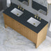 Hudson 60 Inch Double Vanity in Light Natural Oak With Charcoal Soapstone Top