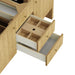 Hudson 60 Inch Double Vanity in Light Natural Oak With One Removable Bamboo Drawer Organizer Tray