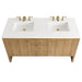 Hudson 60 Inch Double Vanity Top Front View With Countertop and Faucet