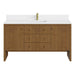Hudson 60 inch Single Vanity Honey Oak in Single Hole Faucet White Zeus Silestone Top & Backsplash