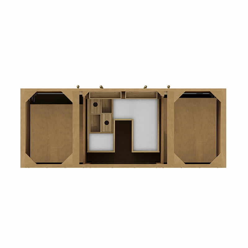 Hudson 60 Inch Single Vanity in Light Natural Oak Top View
