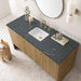 Hudson 60 Inch Single Vanity in Light Natural Oak With Parisien Bleu Top