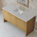 Hudson 60" Single Vanity in Light Natural Oak With Eternal Jasmine Pearl Top