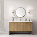 Hudson 60" Single Vanity in Light Natural Oak With Single Hole Faucet White Zeus Top Backsplash