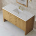 Hudson 60" Single Vanity in Light Natural Oak With White Zeus Top