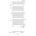 ICO Bath 23.5" x 51" Blenheim Towel Warmer Hardwired Technical Drawing