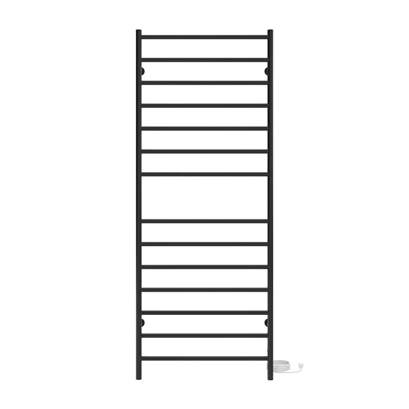 ICO Bath 24" x 60" Linear Towel Warmer in Matte Black Plug in Front View