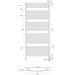 ICO Bath 29.5" x 64.5" Blenheim Towel Warmer Technical Drawings Hardwired