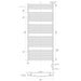 ICO Bath Blenheim 29.5 x 64.5 Inch Towel Warmer Technical Drawings Plug In