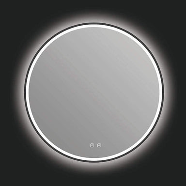 ICO Bath Camden Led Mirror 30" Matte Black Front View