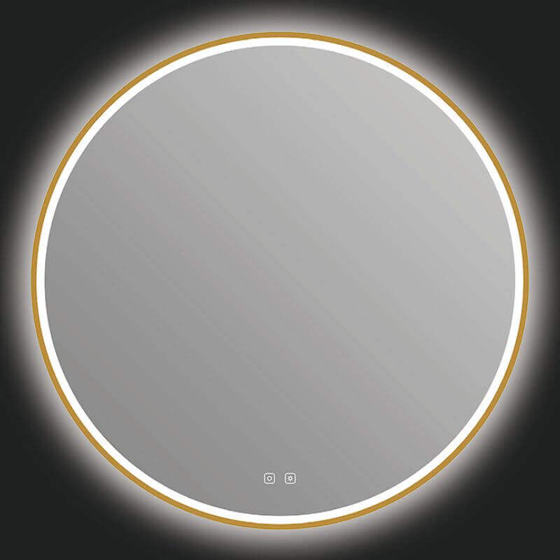 ICO Bath Camden Led Mirror 36" Brushed Gold Front View