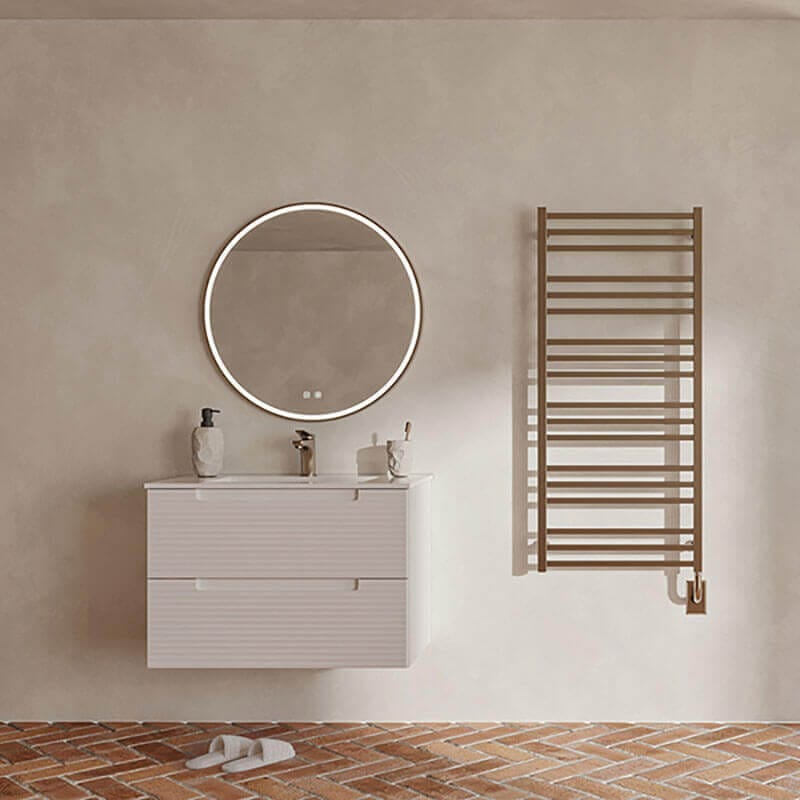 ICO Bath Camden Led Mirror Brushed Gold Front View