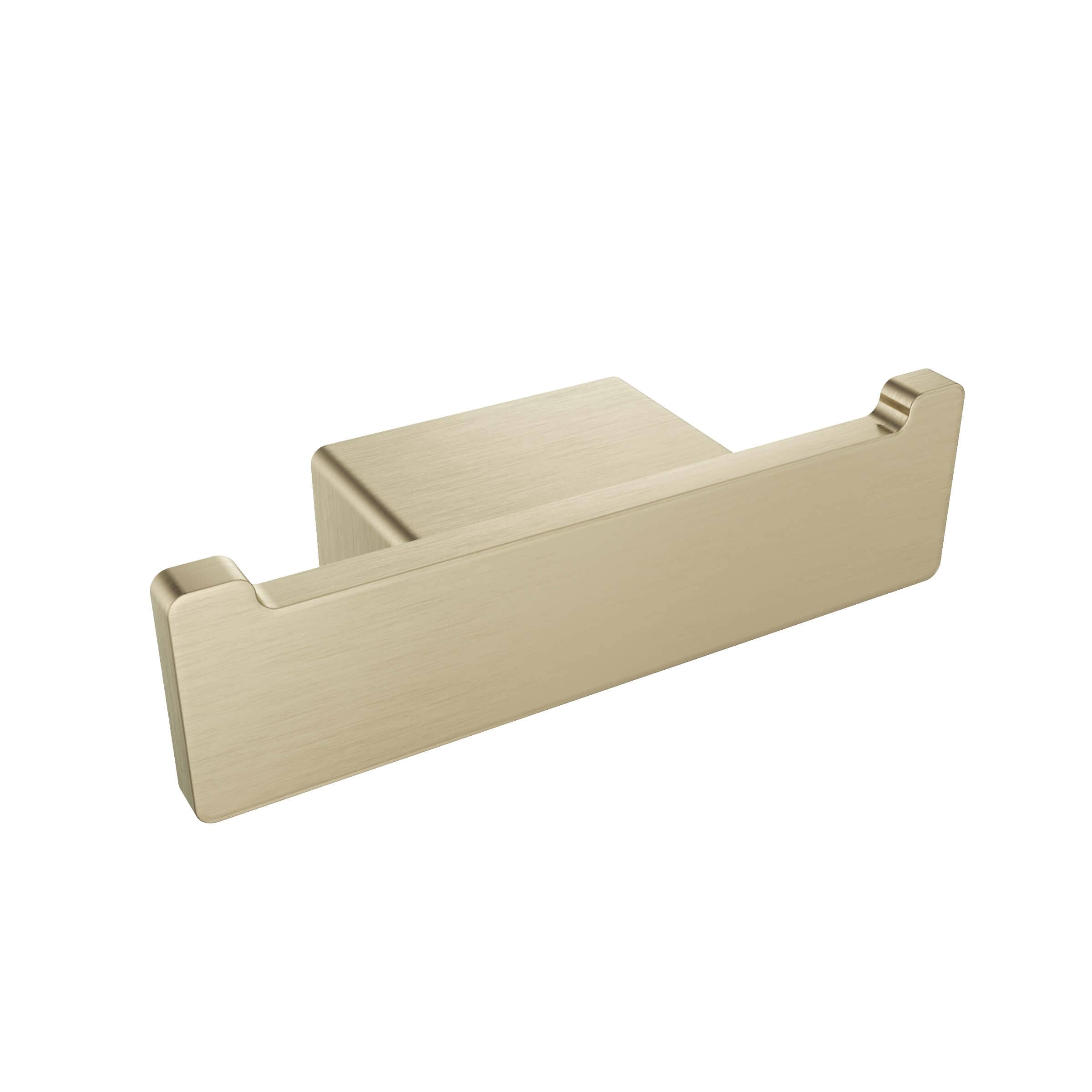 ICO Bath Cinder Double Towel Hook in Satin Brass