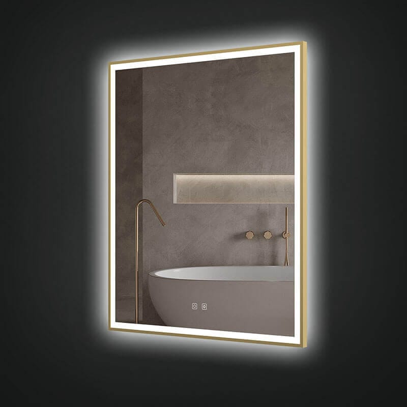 ICO Bath Eden Led Mirror Brushed Bronze Side View