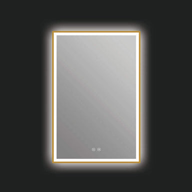 ICO Bath Eden Led Mirror Brushed Gold Front View 24” X 36”