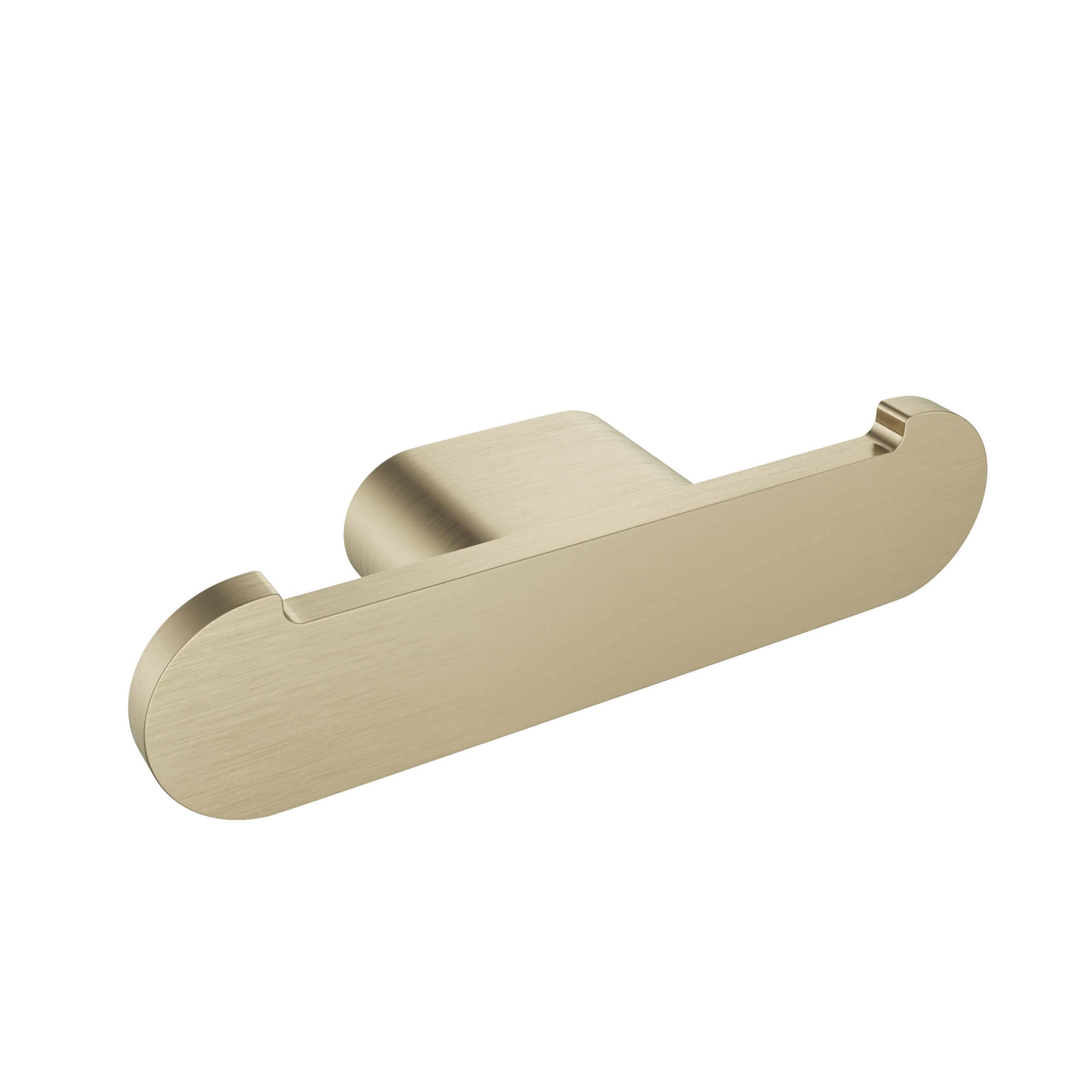 ICO Bath Flow Double Towel Hook in Satin Brass