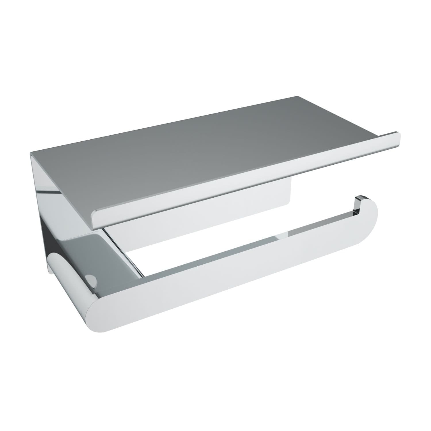 ICO Bath Flow Toilet Paper Holder with Shelf in Chrome