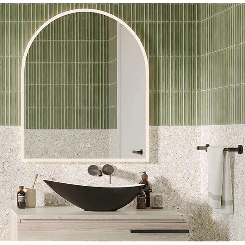 ICO Bath Gemma 30 X 36 Led Mirror Front View Bathroom Set Up